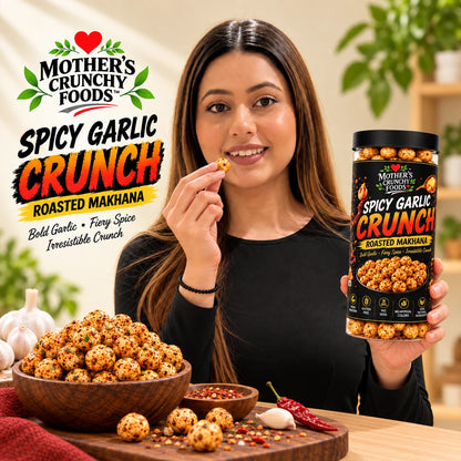 Mother's Crunchy Foods spicy garlic roasted makhana lifestyle scene 4