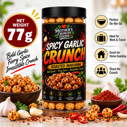 Mother's Crunchy Foods spicy garlic roasted makhana lifestyle scene 6