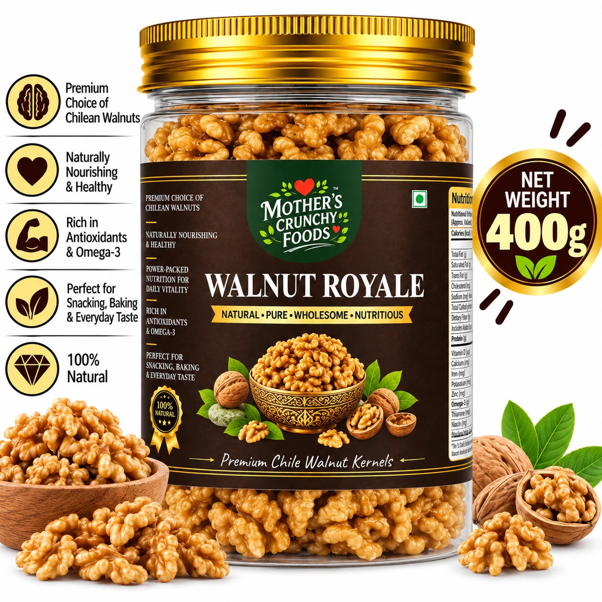Mother's Crunchy Foods walnut royale chile walnut kernels lifestyle scene 3