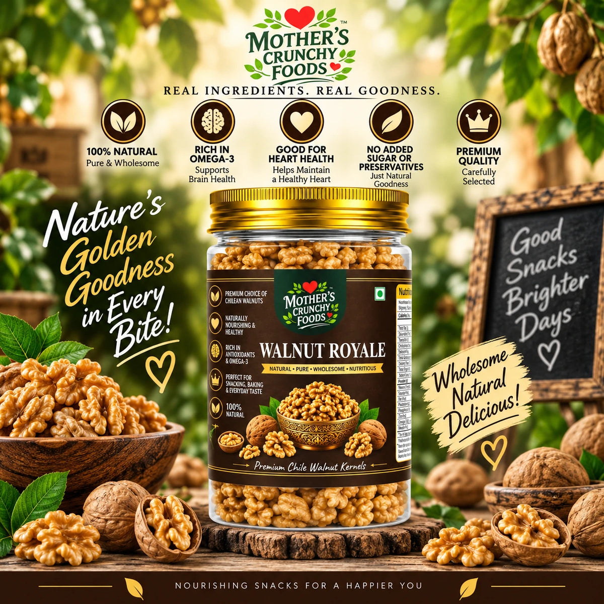 Mother's Crunchy Foods walnut royale chile walnut kernels lifestyle scene 4