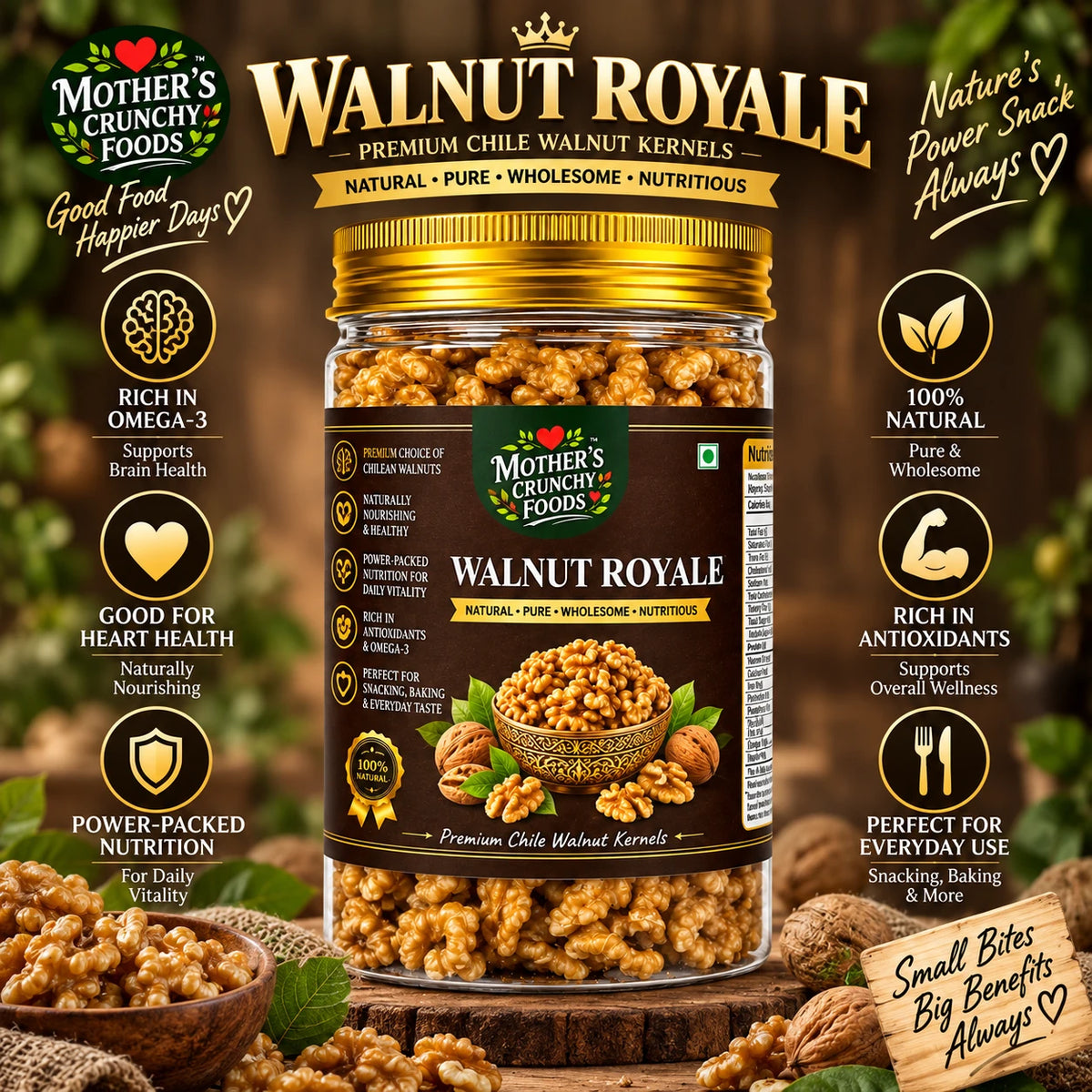 Mother's Crunchy Foods walnut royale chile walnut kernels lifestyle scene 5