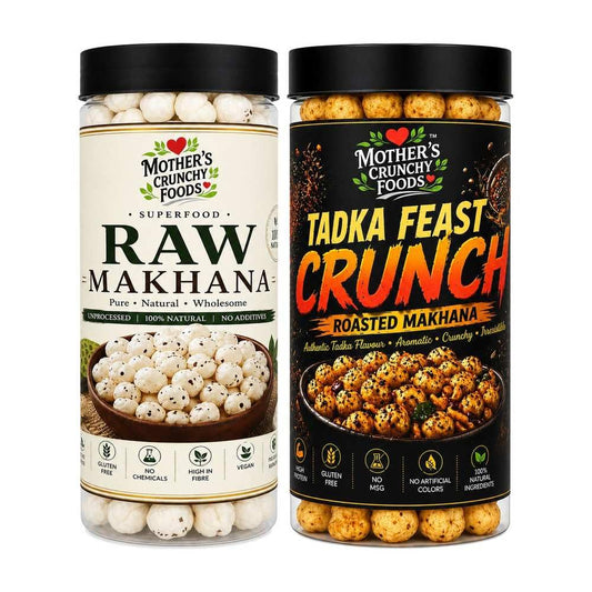 Raw Makhana + Tadka Feast Crunch Makhana Combo Pack of 2