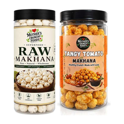 Raw Makhana + Tangy Tomato Makhana Combo Pack of 2