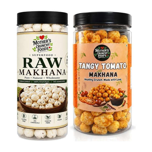 Raw Makhana + Tangy Tomato Makhana Combo Pack of 2