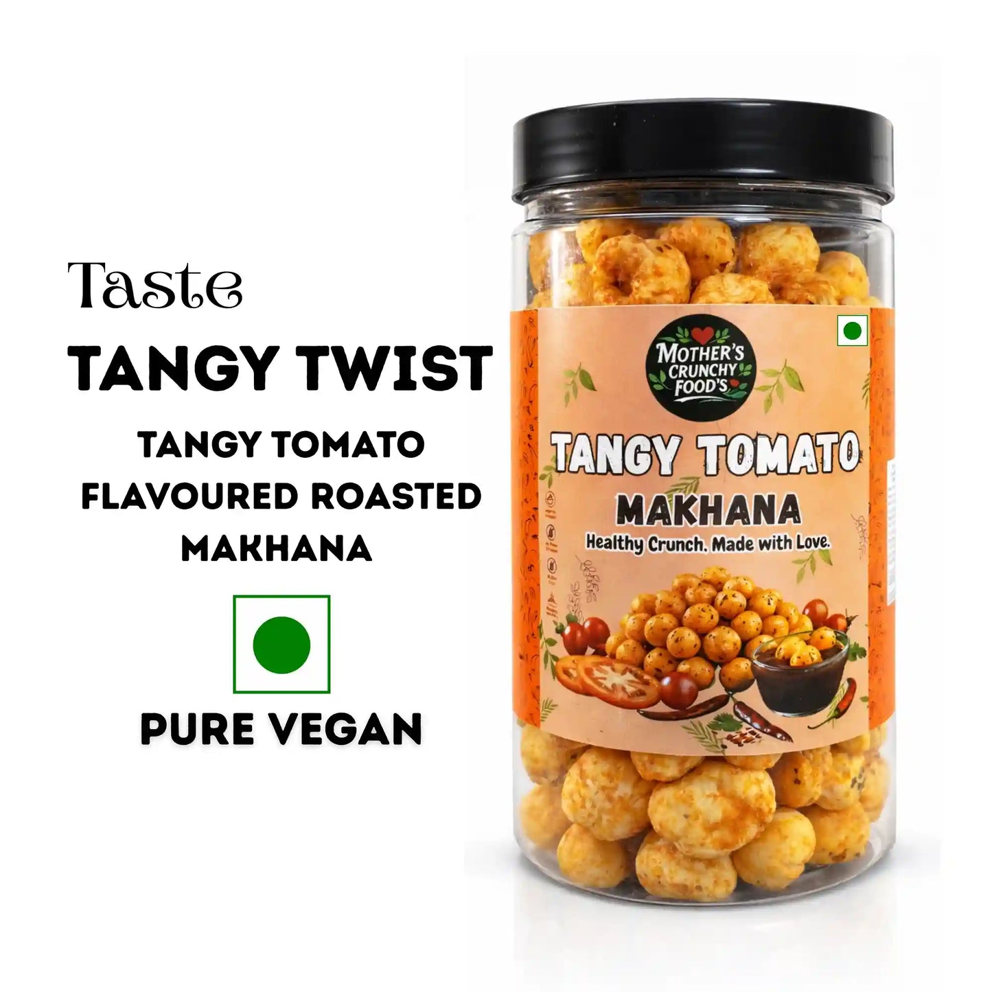 Tangy Tomato Makhana 60g | Roasted Foxnuts | Healthy Snack | Mother's Crunchy Foods