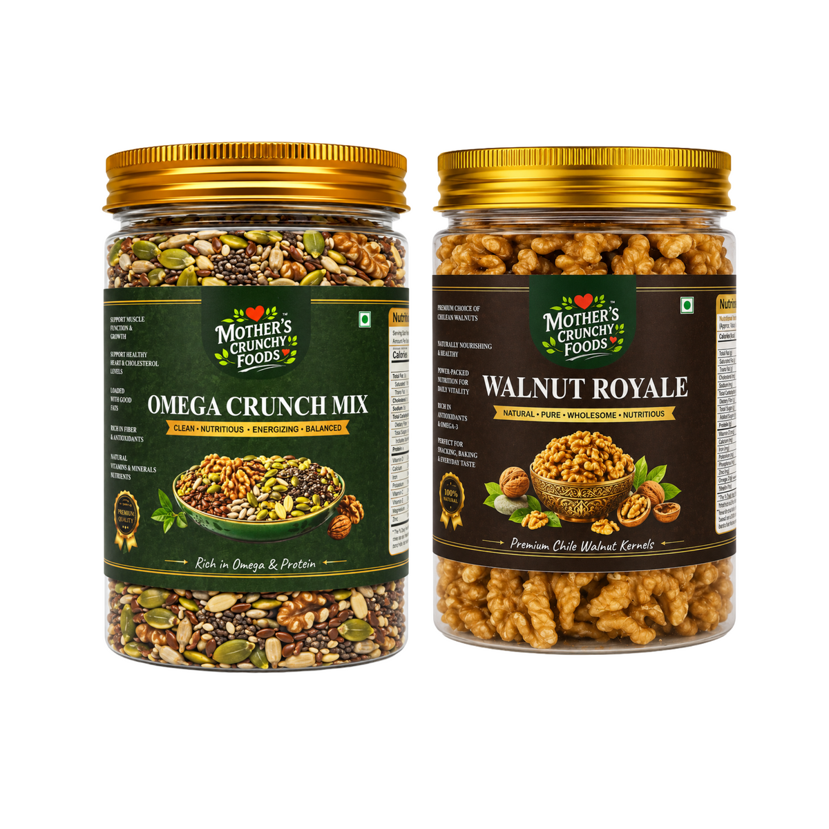 Mother's Crunchy Foods Omega Crunch Mix + Walnut Royale Combo