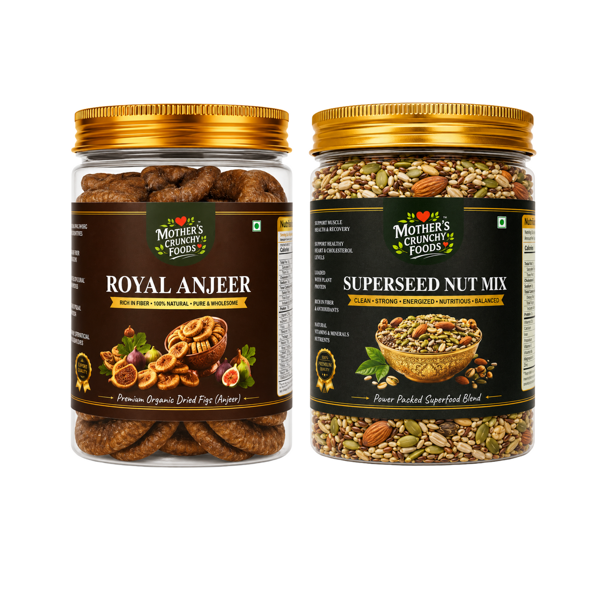 Mother's Crunchy Foods Royal Anjeer + SuperSeed Nut Mix Combo