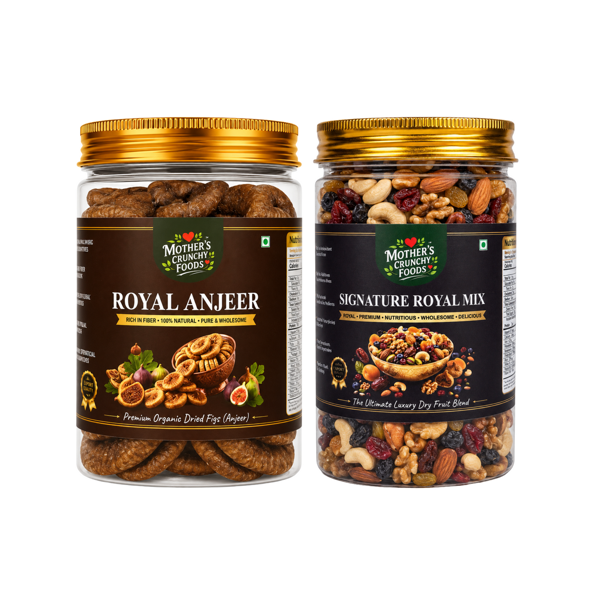 Mother's Crunchy Foods Royal Anjeer + Signature Royal Mix Combo