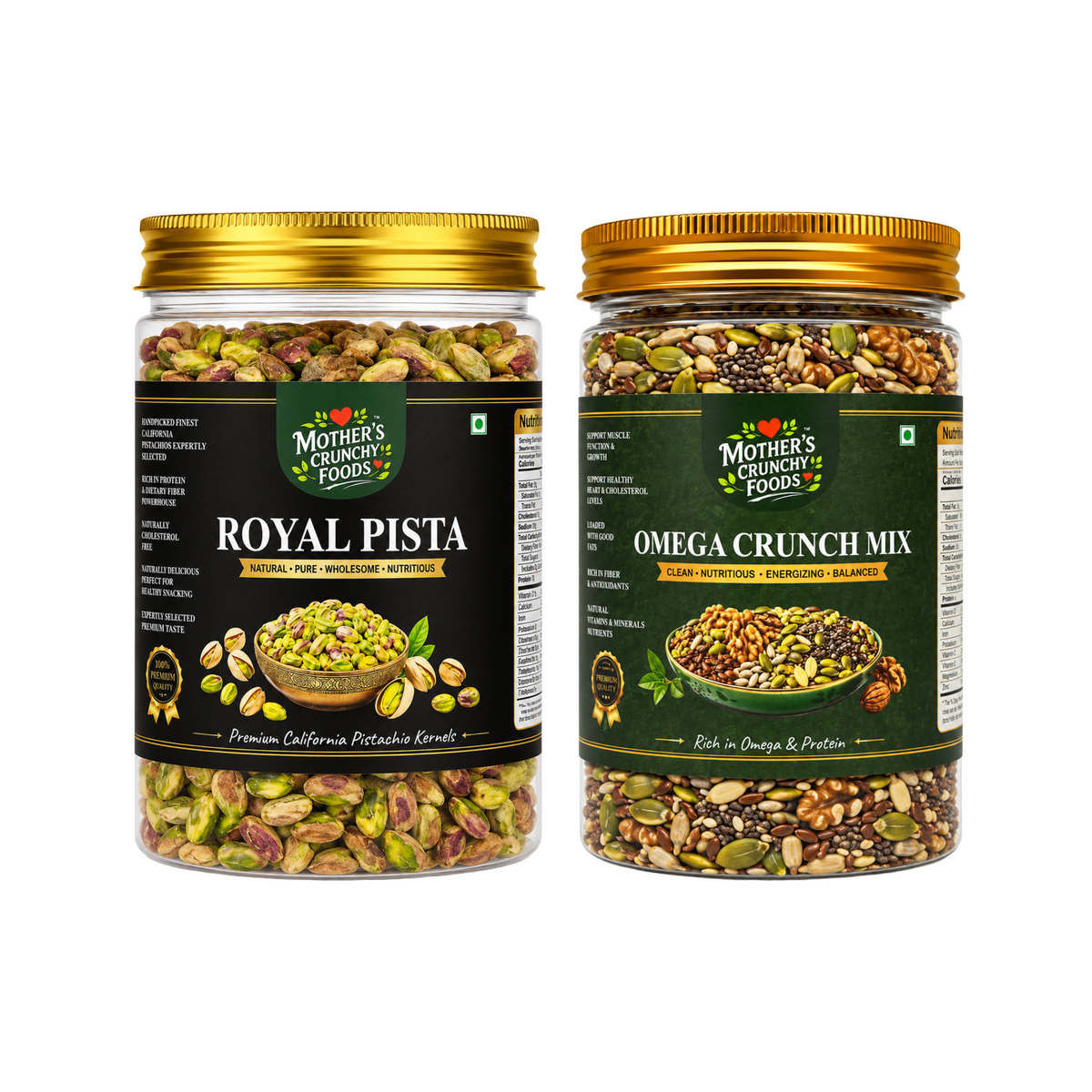 Mother's Crunchy Foods Royal Pista + Omega Crunch Mix Combo