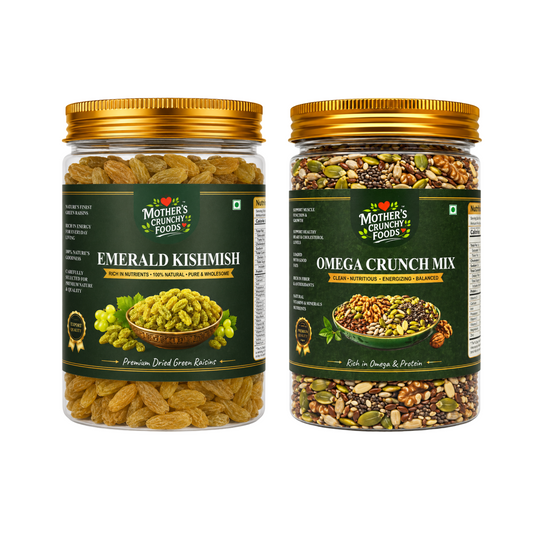 Mother's Crunchy Foods Emerald Kishmish + Omega Crunch Mix Combo