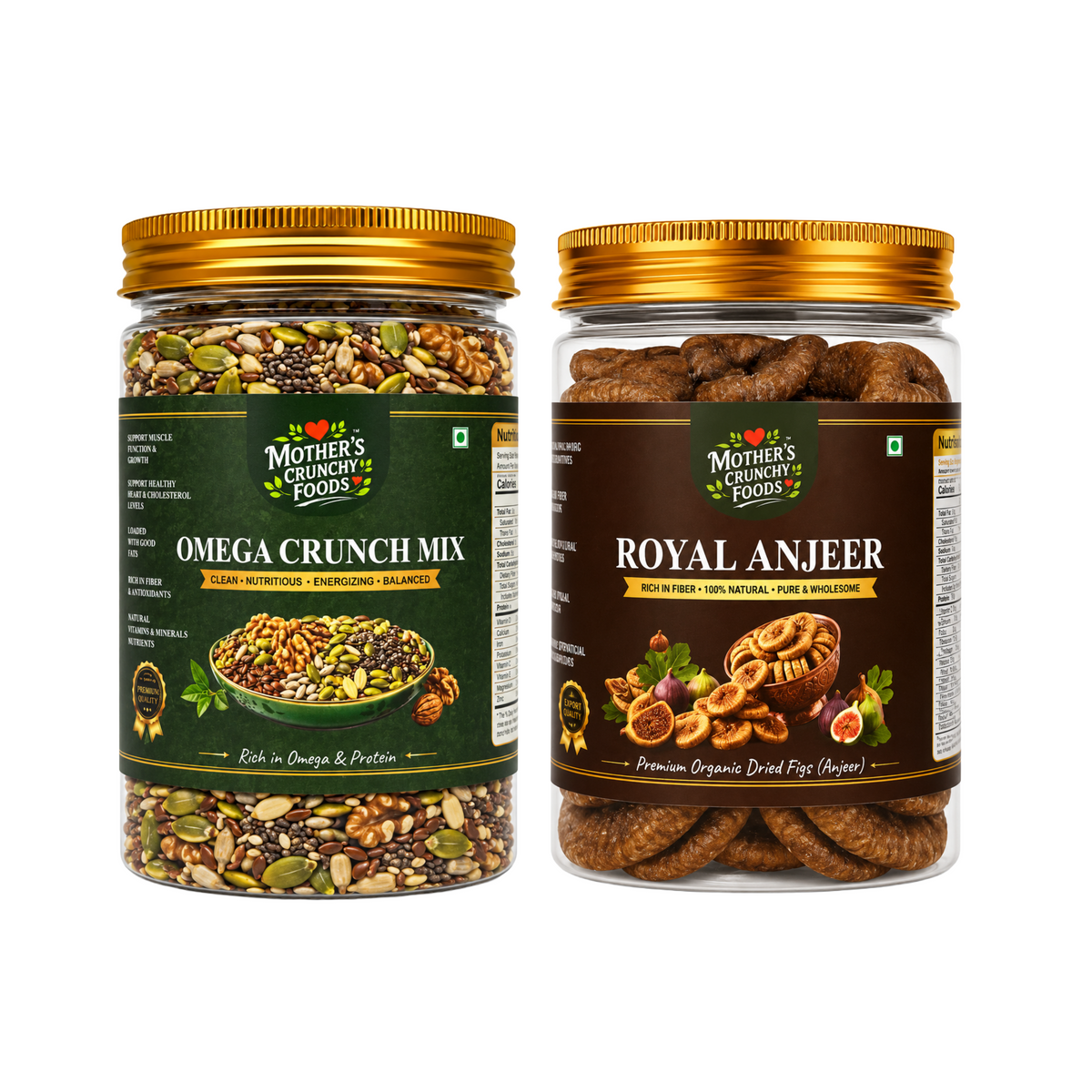 Mother's Crunchy Foods Omega Crunch Mix + Royal Anjeer Combo
