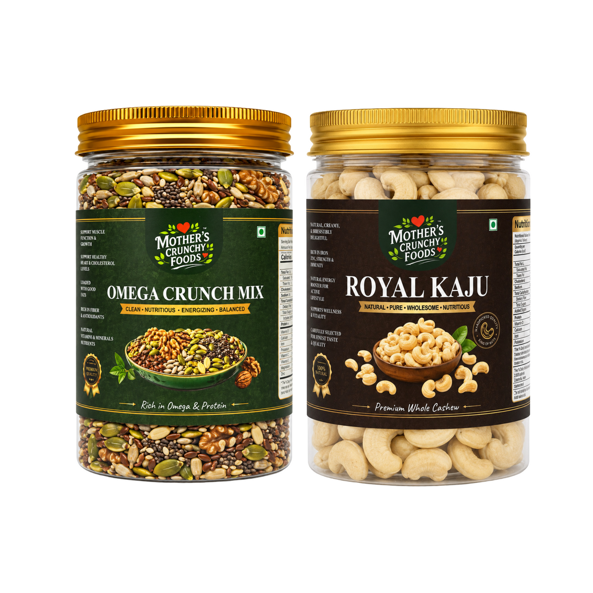 Mother's Crunchy Foods Omega Crunch Mix + Royal Kaju Combo
