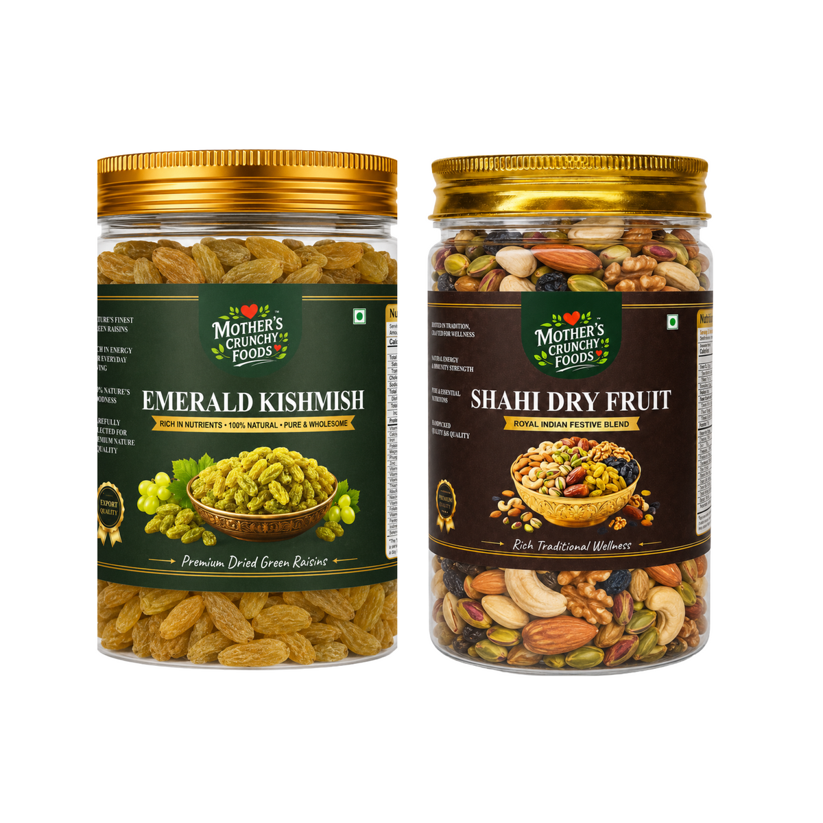 Mother's Crunchy Foods Emerald Kishmish + Shahi Dry Fruit Combo