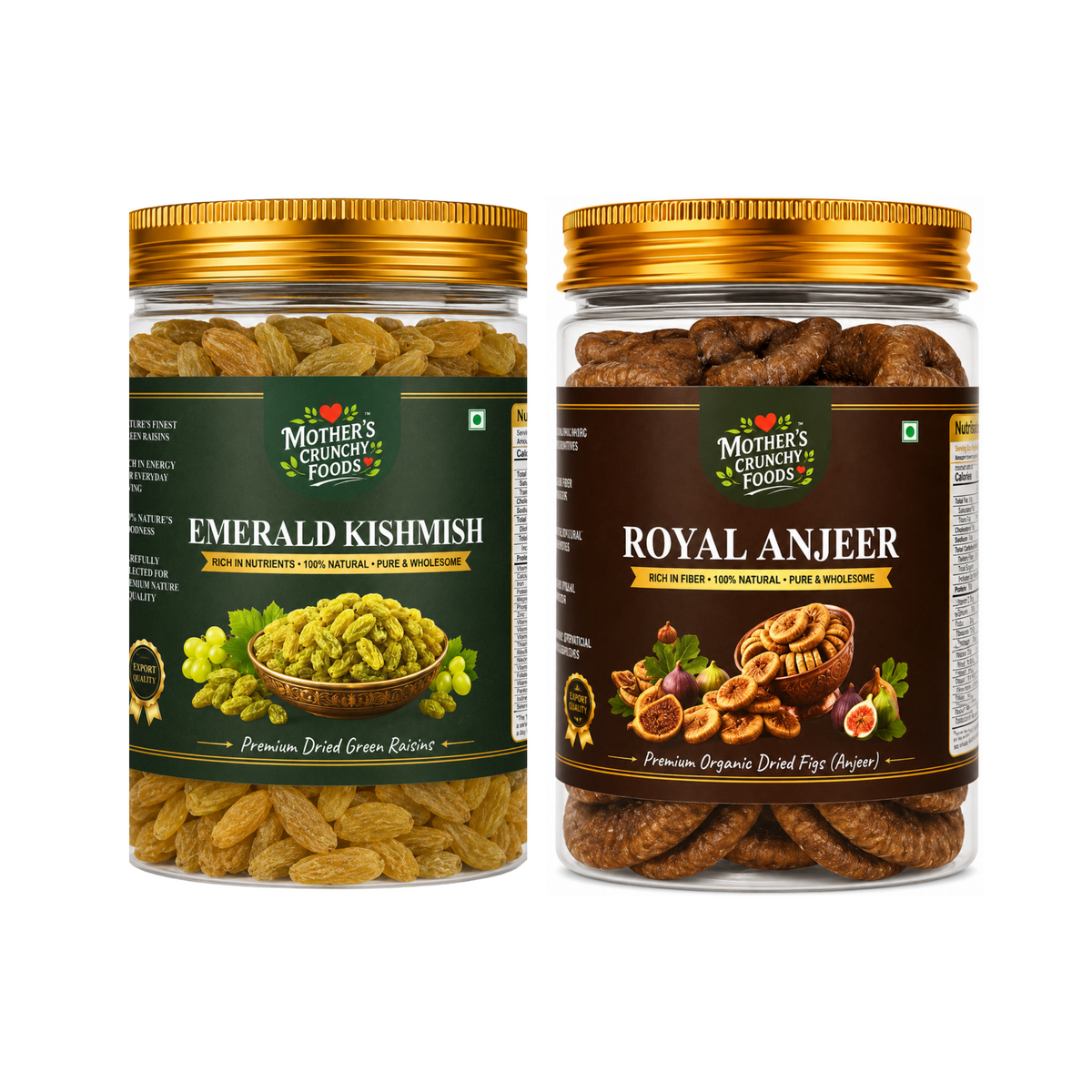 Mother's Crunchy Foods Emerald Kishmish + Royal Anjeer Combo