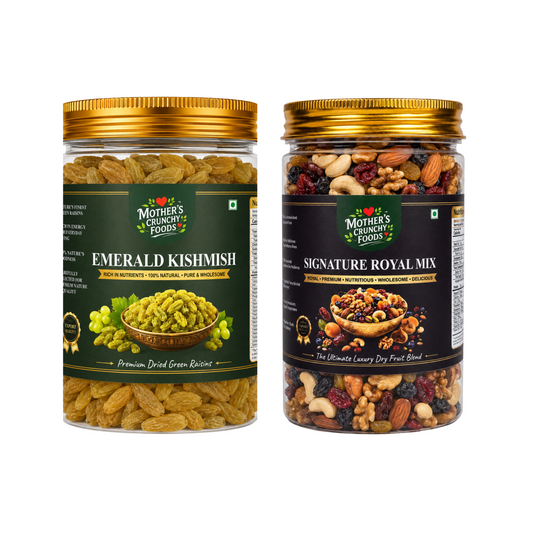 Mother's Crunchy Foods Emerald Kishmish + Signature Royal Mix Combo