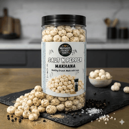 Salt N Pepper Makhana 60g | Roasted Foxnuts | Healthy Snack | Mother's Crunchy Foods 60g